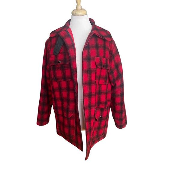 WOOLRICH Vintage Wool Blend Men's Buffalo Plaid Coat - Size 40 - Picture 1 of 14